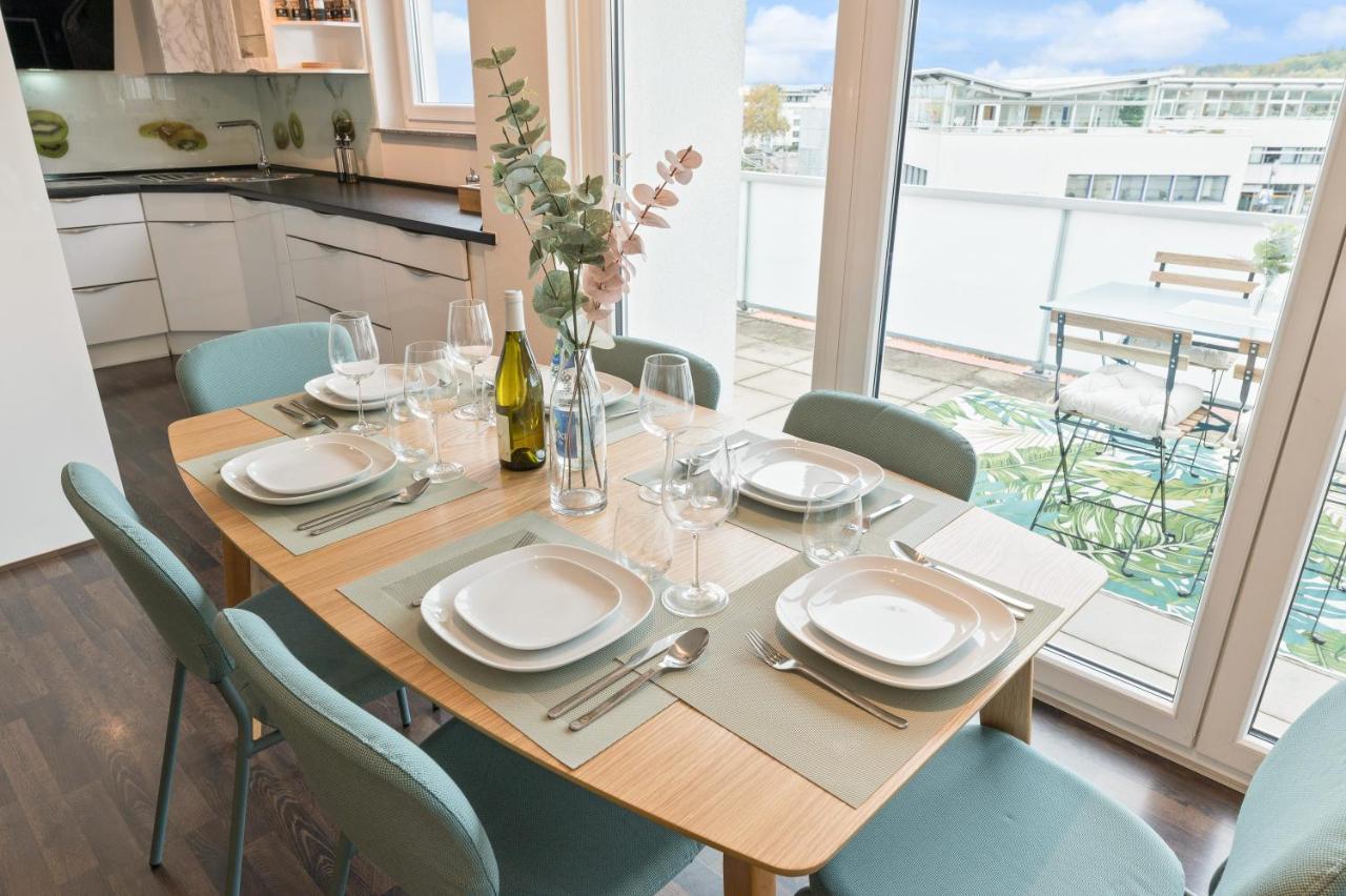 Design-Apartment - Kueche - Dachterrasse - Zentral لينفلدن اشتردين المظهر الخارجي الصورة